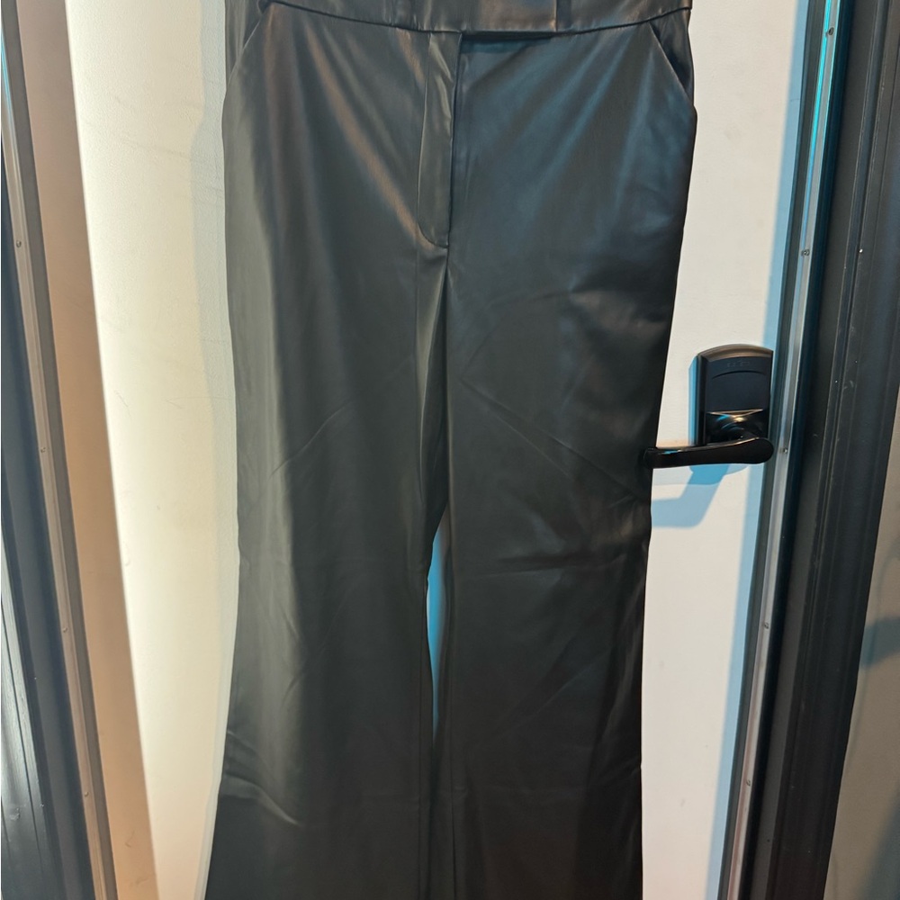 Express Black Faux Leather wide leg Pants
